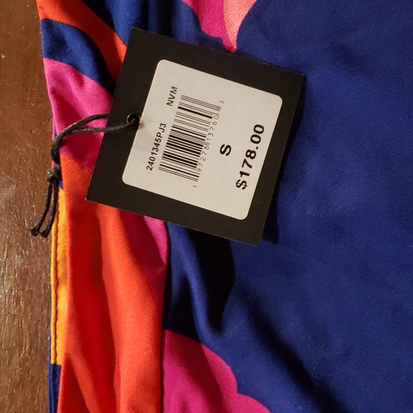 NWT Trina Turk Multi Floral Vinet Scrolling Three-quarter Sleeve Dress Small S - Picture 4 of 6